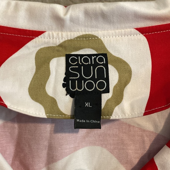 Clara Sun Woo colorful 3/4 jacket geometric floral - Picture 3 of 6